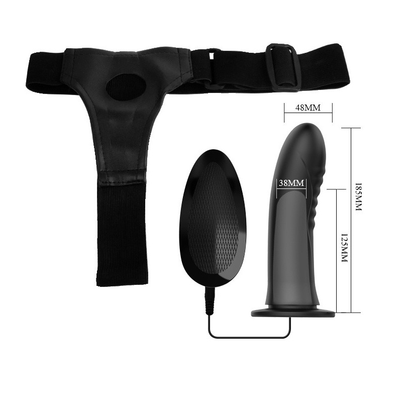 Strap-on MYRON Vibration z regulowanymi szelkami - 18,3 cm - 5