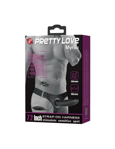 Strapon Z Wibracjami Pretty Love - Myron 7,2" - Strap-ony, dilda na pasku z wibracją - 8