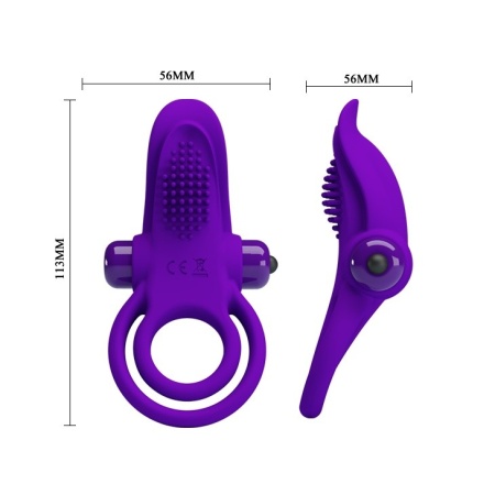 Wibrujący pierścień na penisa Vibrant Penis Ring Purple - 10 trybów wibracji, silikon medyczny, średnica wewnętrzna 3 cm - 5