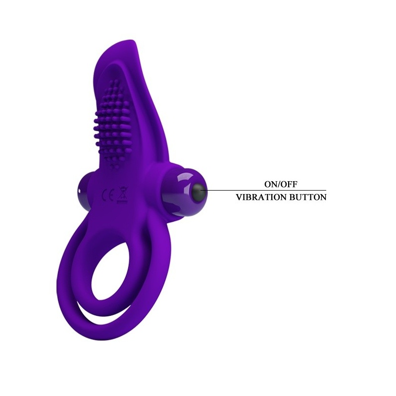 Wibrujący pierścień na penisa Vibrant Penis Ring Purple - 10 trybów wibracji, silikon medyczny, średnica wewnętrzna 3 cm - 6