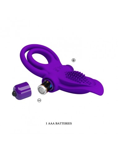 Pierścień z wibracjami  Penis Ring Fioletowy - 10 Funkcji - Pierścienie erekcyjne wibrujące - 7