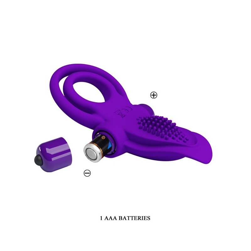 Wibrujący pierścień na penisa Vibrant Penis Ring Purple - 10 trybów wibracji, silikon medyczny, średnica wewnętrzna 3 cm - 7