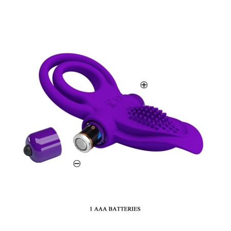 Wibrujący pierścień na penisa Vibrant Penis Ring Purple - 10 trybów wibracji, silikon medyczny, średnica wewnętrzna 3 cm - 7