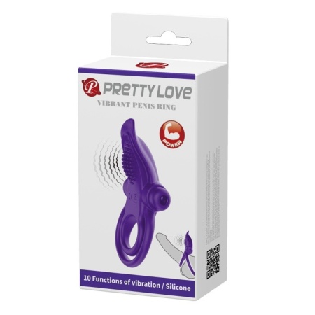 Wibrujący pierścień na penisa Vibrant Penis Ring Purple - 10 trybów wibracji, silikon medyczny, średnica wewnętrzna 3 cm - 8
