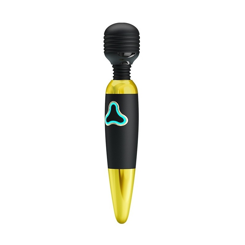 Body Wand - stymulator do łechtaczki z prążkowaną główką 4,5 cm i 7 poziomami wibracji, silikon medyczny, długość 25 cm - 1