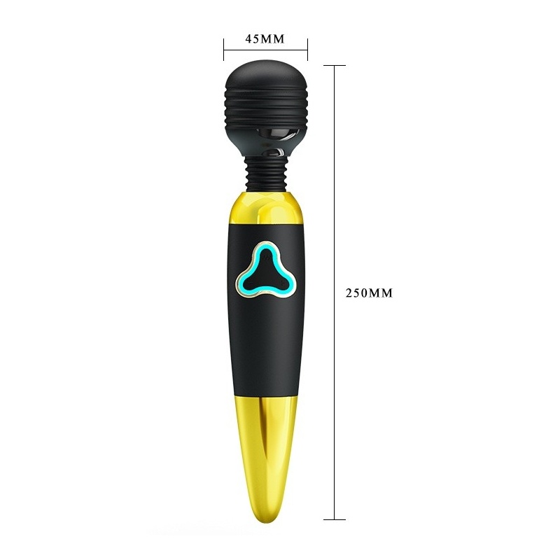 Body Wand - stymulator do łechtaczki z prążkowaną główką 4,5 cm i 7 poziomami wibracji, silikon medyczny, długość 25 cm - 4