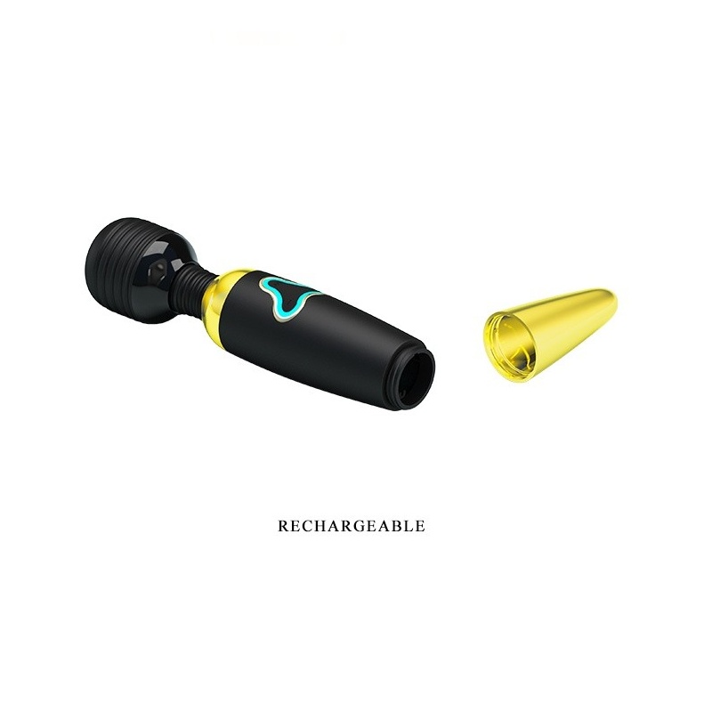 Body Wand - stymulator do łechtaczki z prążkowaną główką 4,5 cm i 7 poziomami wibracji, silikon medyczny, długość 25 cm - 6