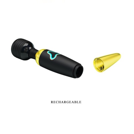 Body Wand - stymulator do łechtaczki z prążkowaną główką 4,5 cm i 7 poziomami wibracji, silikon medyczny, długość 25 cm - 6