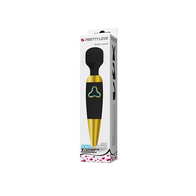 Body Wand - stymulator do łechtaczki z prążkowaną główką 4,5 cm i 7 poziomami wibracji, silikon medyczny, długość 25 cm - 8