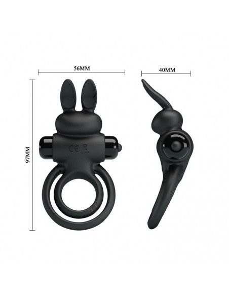 Pierścień z wibracjami  Penis Ring III Czarny - Pierścienie erekcyjne wibrujące - 5