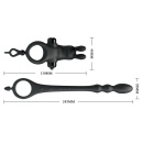 Wibrujący pierścień V na penisa z korkiem analnym 21 cm - 5