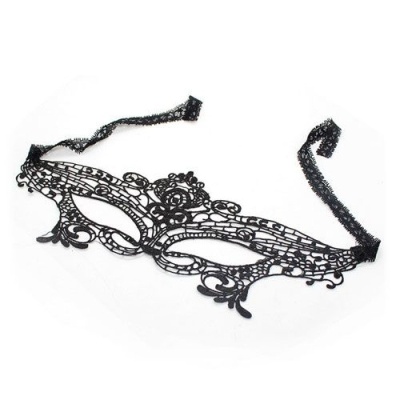 Maska na oczy Royal Mask BLACK – czarna koronkowa maska BDSM - 1