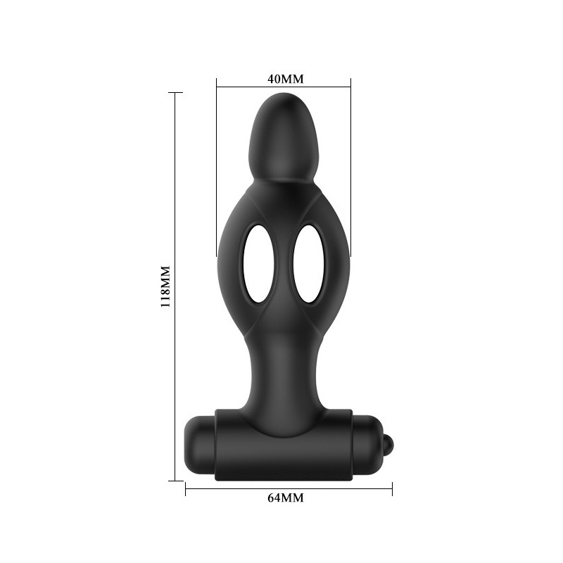 Wibracyjny korek analny BI-210214-MR z silikonu medycznego, 10 trybów, 4,0 x 11,8 cm - 4