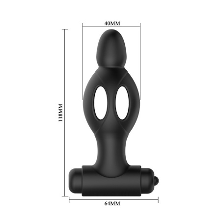 Wibracyjny korek analny BI-210214-MR z silikonu medycznego, 10 trybów, 4,0 x 11,8 cm - 4