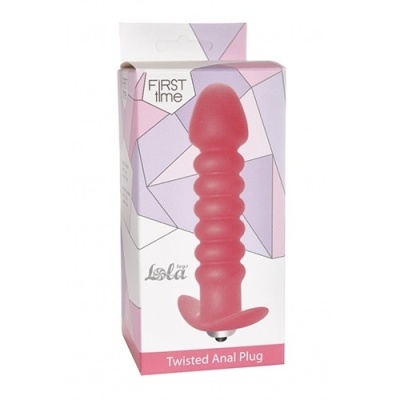 Korek analny Twisted Anal Plug Pink - silikonowy z wyjmowanym wibratorem, 7 trybów wibracji, 11 cm x 3 cm - 1 2