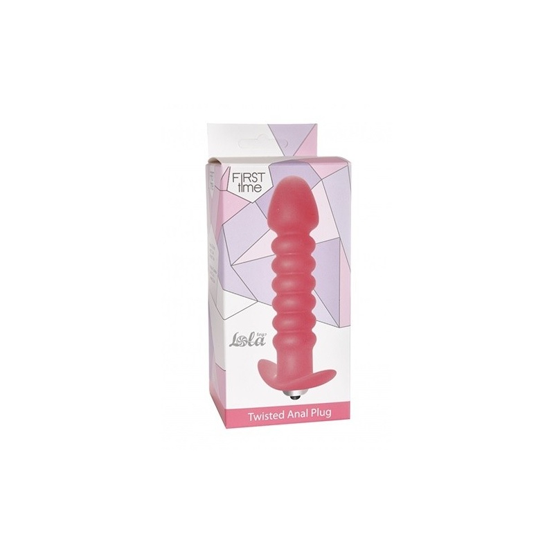 Korek analny Twisted Anal Plug Pink - silikonowy z wyjmowanym wibratorem, 7 trybów wibracji, 11 cm x 3 cm - 2