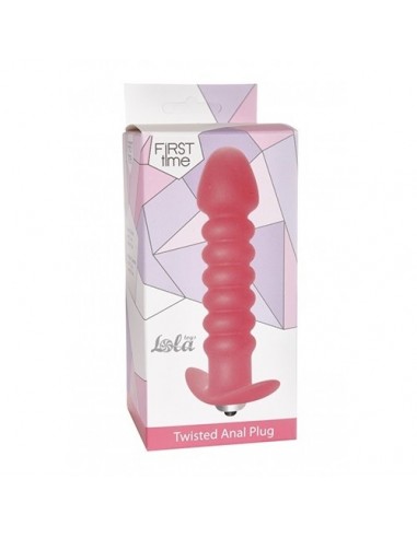 Korek analny wibrujący Twisted Anal Plug Pink - Kulki i korki analne wibrujące - 2