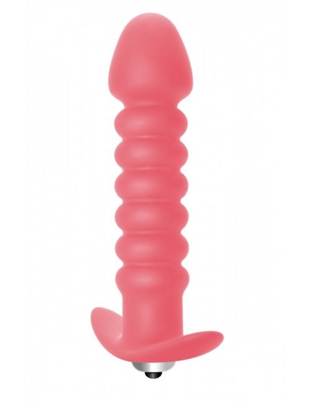 Korek analny wibrujący Twisted Anal Plug Pink - Kulki i korki analne wibrujące - 3