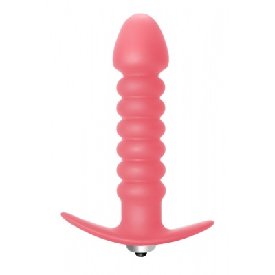 Korek analny Twisted Anal Plug Pink - silikonowy z wyjmowanym wibratorem, 7 trybów wibracji, 11 cm x 3 cm - 1