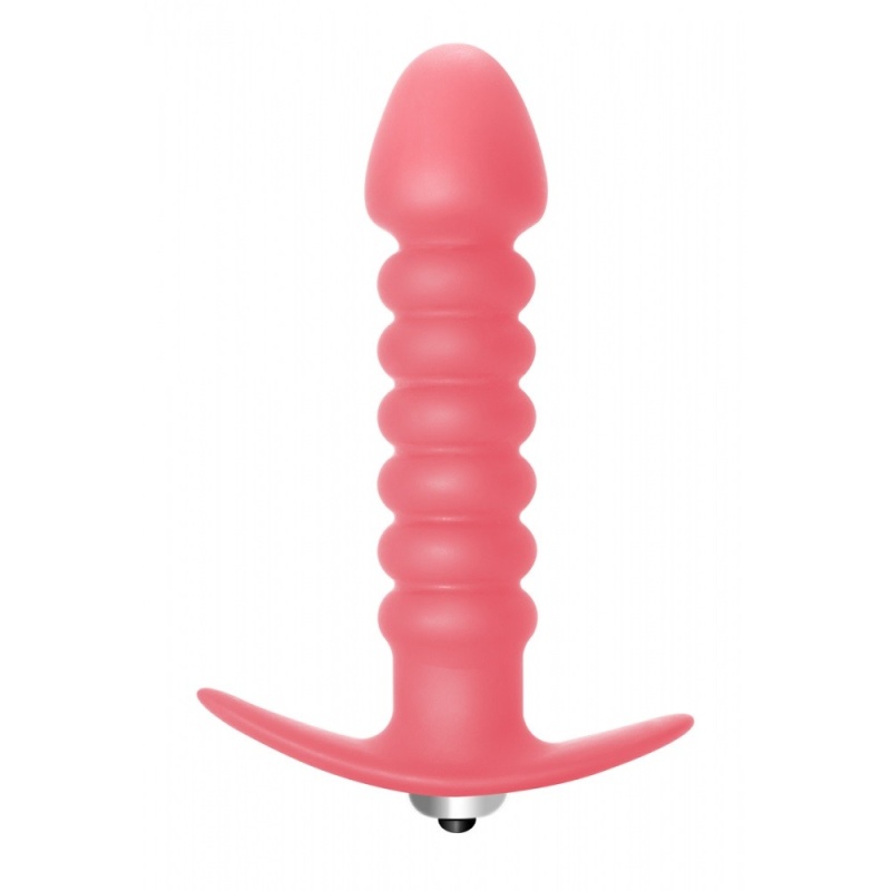 Korek analny Twisted Anal Plug Pink - silikonowy z wyjmowanym wibratorem, 7 trybów wibracji, 11 cm x 3 cm - 1