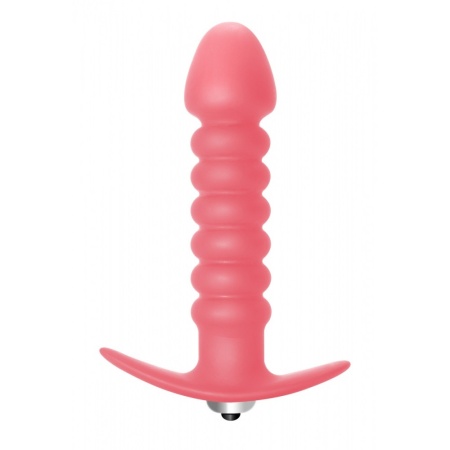 Korek analny Twisted Anal Plug Pink - silikonowy z wyjmowanym wibratorem, 7 trybów wibracji, 11 cm x 3 cm - 1