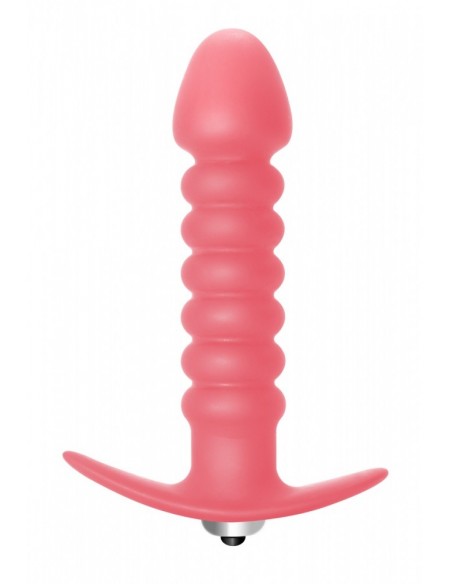 Korek analny wibrujący Twisted Anal Plug Pink - Kulki i korki analne wibrujące - 1