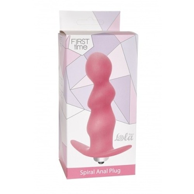 Wibrujący korek analny Lola Toys Spiral Anal Plug Pink o strukturze spiralnej, 7 trybów, 9,5 cm, śr. 2,6 cm - 1 2