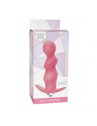 Korek analny wibrujący Plug- Spiral Anal Plug Pink - Kulki i korki analne wibrujące - 2