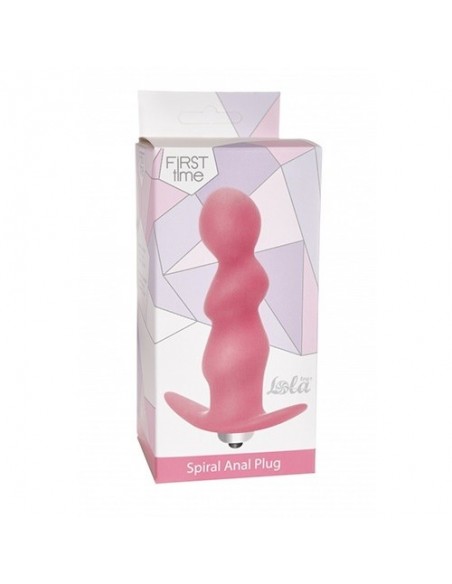 Korek analny wibrujący Plug- Spiral Anal Plug Pink - Kulki i korki analne wibrujące - 2