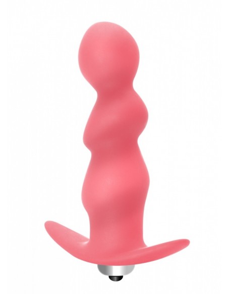 Korek analny wibrujący Plug- Spiral Anal Plug Pink - Kulki i korki analne wibrujące - 3