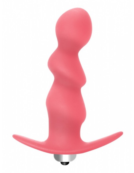 Korek analny wibrujący Plug- Spiral Anal Plug Pink - Kulki i korki analne wibrujące - 1