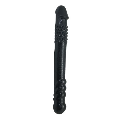 Dwustronne Dildo Timeless Twofold 25,4 cm (3,2 cm średnicy) - Czarny TPE - 1