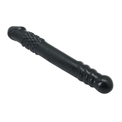 Dwustronne Dildo Timeless Twofold 25,4 cm (3,2 cm średnicy) - Czarny TPE - 1 2