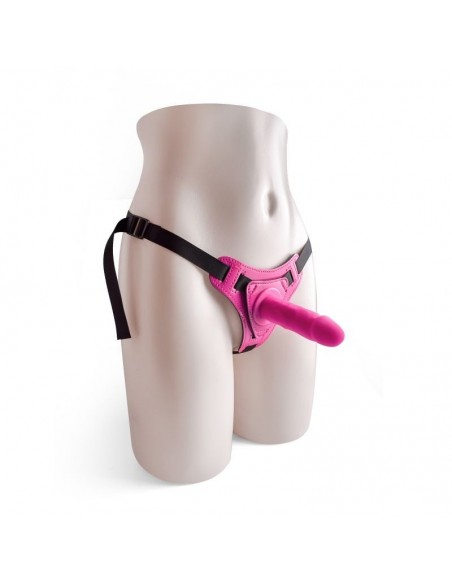 Strapon Cintura Regolabile Strap-On Pink Con Fallo Realistico - Strap-ony, dilda na pasku bez wibracji - 1