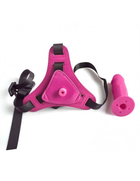 Strapon Cintura Regolabile Strap-On Pink Con Fallo Realistico - Strap-ony, dilda na pasku bez wibracji - 4