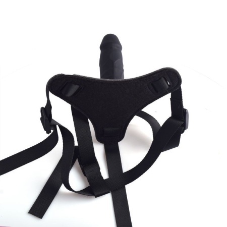Strap-on z realistycznym fallusem 10 cm czarny - 2