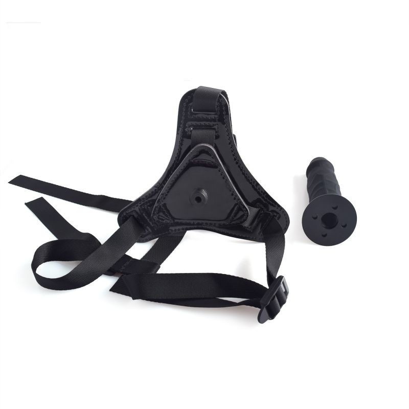 Strap-on z realistycznym fallusem 10 cm czarny - 4
