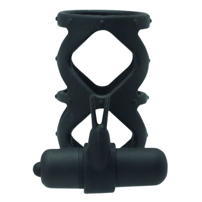 Nakładka na penisa Timeless Slender vibRing 7,5 cm czarny - 1 2