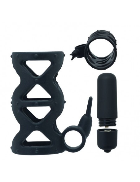 Nakładka Na Penisa  Anello Fallico Timeless Slender Vibring Nero - Przedłużki i nakładki na penisa - 4