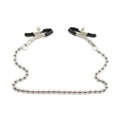 Zaciski na sutki Chain Nipples Clamps z łańcuszkiem 35 cm, czarne - 1 2