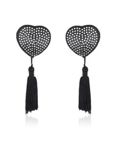 Naklejki na sutki Heart Shine Nipples Tassels (Argento) - Klamry i klipsy na sutki - 1
