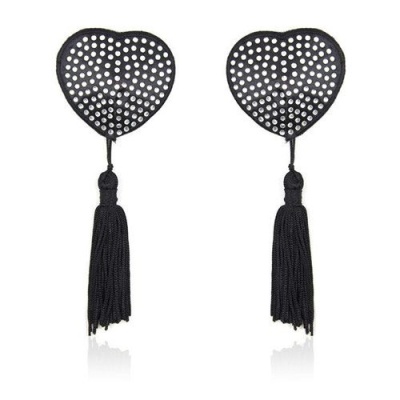 Nasutniki Heart Nipples Tassels Srebrne 5.5 cm - 1