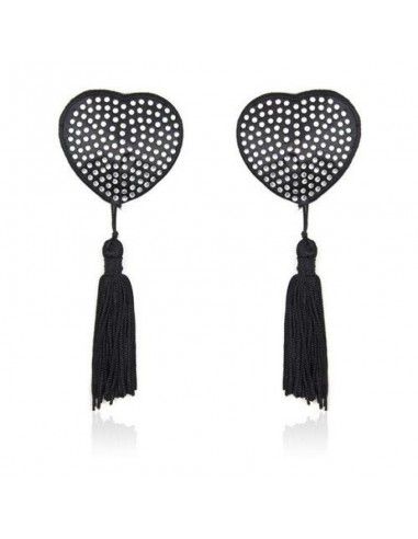 Naklejki na sutki Heart Shine Nipples Tassels (Argento) - Klamry i klipsy na sutki - 1