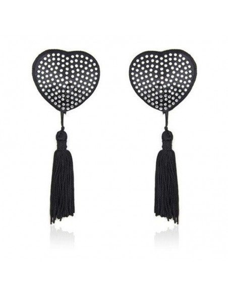 Naklejki na sutki Heart Shine Nipples Tassels (Argento) - Klamry i klipsy na sutki - 1
