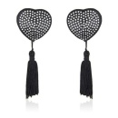 Nasutniki Heart Nipples Tassels Srebrne 5.5 cm - 1