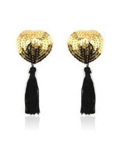 Naklejki na sutki Heart Shine Nipples Tassels (Oro) - Klamry i klipsy na sutki - 1