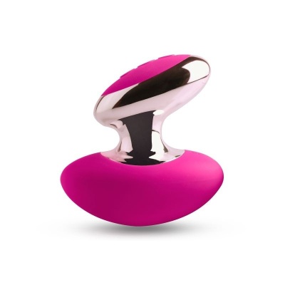 Podwójny wibrator Lotus – silikonowy, 10 cm, różowy - 1 2