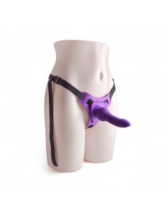 Strapon Cintura Regolabile Strap-On Purple Con Fallo Realistico - Strap-ony, dilda na pasku bez wibracji - 1