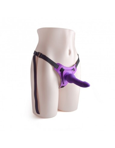 Strapon Cintura Regolabile Strap-On Purple Con Fallo Realistico - Strap-ony, dilda na pasku bez wibracji - 1