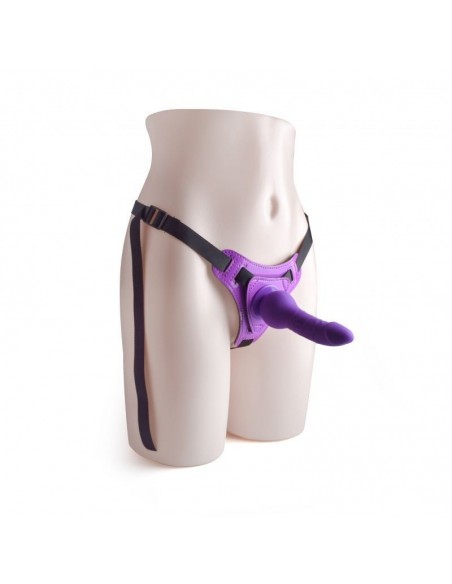 Strapon Cintura Regolabile Strap-On Purple Con Fallo Realistico - Strap-ony, dilda na pasku bez wibracji - 1